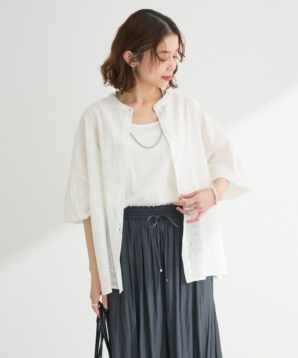 【グリーンパークス/Green Parks】のI SET2点 刺繍ブラウス+タンクトップ 人気、トレンドファッション・服の通販 founy(ファニー) 　ファッション　Fashion　レディースファッション　Fashion for Women　トップス・カットソー　Cut & Sew Tops　シャツ・ブラウス・オフィスカジュアル　Elegant Blouses & Button-Ups　インナー　Innerwear　ギャザー　Gathered, Ruffled　コンパクト　Compact, Small Size　タンク　Tank Top, Sleeveless Top　フォルム　Silhouette, Form　ポケット　Pocket, Pocket Detail　夏　Summer　春　Spring　S/S・春夏　SS, Spring/Summer, Warm Season　 other-1|ID: prp329100004495064 ipo3291000000032599264