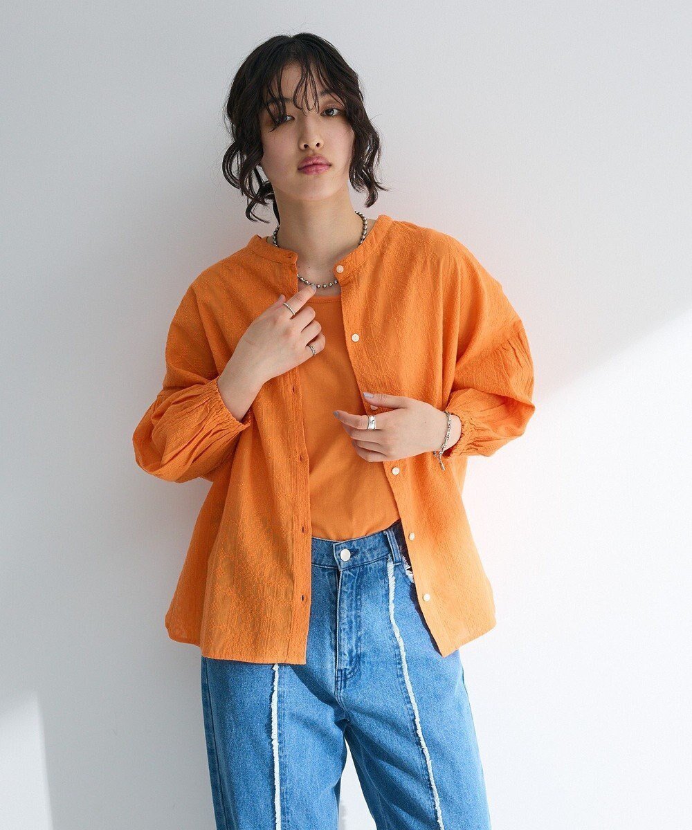 【グリーンパークス/Green Parks】のI SET2点 刺繍ブラウス+タンクトップ インテリア・キッズ・メンズ・レディースファッション・服の通販 founy(ファニー) 　ファッション　Fashion　レディースファッション　Fashion for Women　トップス・カットソー　Cut & Sew Tops　シャツ・ブラウス・オフィスカジュアル　Elegant Blouses & Button-Ups　インナー　Innerwear　ギャザー　Gathered, Ruffled　コンパクト　Compact, Small Size　タンク　Tank Top, Sleeveless Top　フォルム　Silhouette, Form　ポケット　Pocket, Pocket Detail　夏　Summer　春　Spring　S/S・春夏　SS, Spring/Summer, Warm Season　Orange|ID: prp329100004495064 ipo3291000000032599267