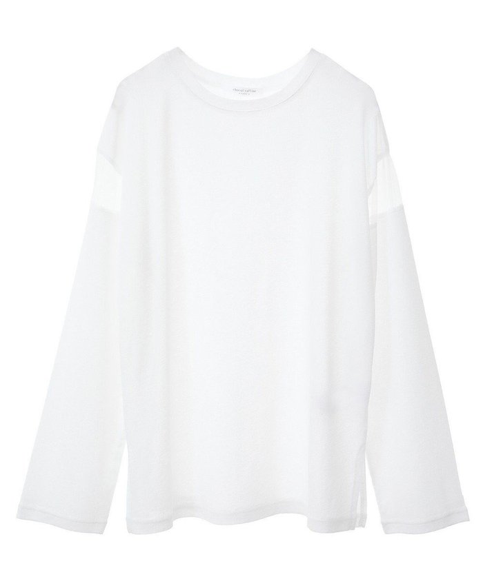 【グリーンパークス/Green Parks】のシアー切替長袖プルオーバー インテリア・キッズ・メンズ・レディースファッション・服の通販 founy(ファニー) https://founy.com/ ファッション Fashion レディースファッション Fashion for Women トップス・カットソー Cut & Sew Tops シャツ・ブラウス・オフィスカジュアル Elegant Blouses & Button-Ups ロングTシャツ・Tシャツ Longline T-Shirts & Tees カジュアルプルオーバー・ニットトップス Pullovers & Knit Tops / Casual Pullovers カットソー・ベーシックTシャツ Cut-and-Sewn Tops / Stretch Tees & Basics カットソー Cut and Sewn Top シアー Sheer, See-Through チュール Tulip, Tulip Motif ベーシック Basic, Essential ボーダー Border, Stripe ポケット Pocket, Pocket Detail 切替 Switching, Contrast Panel 夏 Summer 春 Spring S/S・春夏 SS, Spring/Summer, Warm Season 無地 Plain, Solid Color 長袖 Long Sleeve, Full Sleeve |ID: prp329100004495068 ipo3291000000031830615