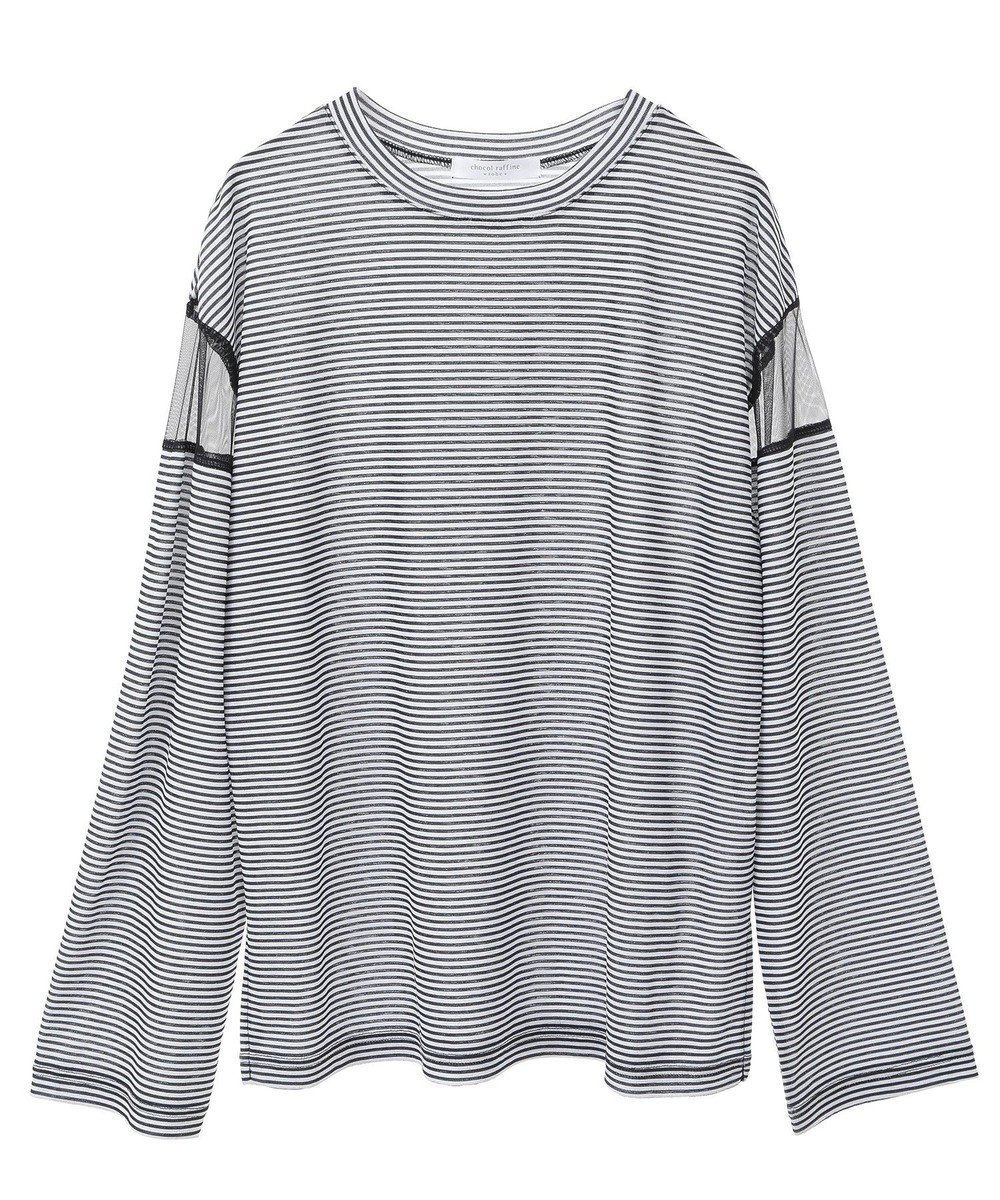【グリーンパークス/Green Parks】のシアー切替長袖プルオーバー インテリア・キッズ・メンズ・レディースファッション・服の通販 founy(ファニー) 　ファッション　Fashion　レディースファッション　Fashion for Women　トップス・カットソー　Cut & Sew Tops　シャツ・ブラウス・オフィスカジュアル　Elegant Blouses & Button-Ups　ロングTシャツ・Tシャツ　Longline T-Shirts & Tees　カジュアルプルオーバー・ニットトップス　Pullovers & Knit Tops / Casual Pullovers　カットソー・ベーシックTシャツ　Cut-and-Sewn Tops / Stretch Tees & Basics　カットソー　Cut and Sewn Top　シアー　Sheer, See-Through　チュール　Tulip, Tulip Motif　ベーシック　Basic, Essential　ボーダー　Border, Stripe　ポケット　Pocket, Pocket Detail　切替　Switching, Contrast Panel　夏　Summer　春　Spring　S/S・春夏　SS, Spring/Summer, Warm Season　無地　Plain, Solid Color　長袖　Long Sleeve, Full Sleeve　Border|ID: prp329100004495068 ipo3291000000031830620