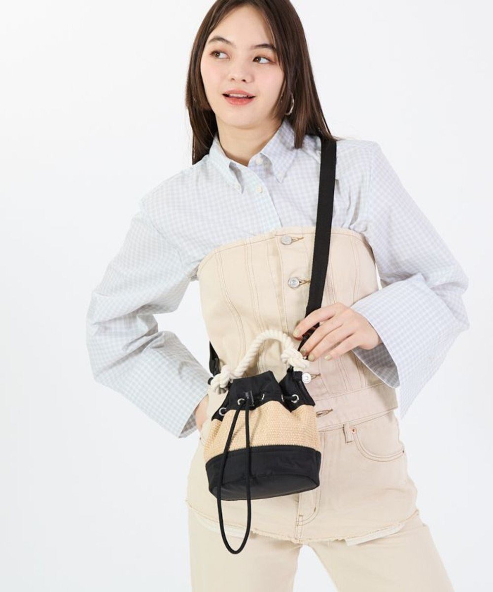 【レスポートサック/LeSportsac】のRAFFIA MINI BUCKET/ブラックラフィア インテリア・キッズ・メンズ・レディースファッション・服の通販 founy(ファニー) 　ファッション　Fashion　レディースファッション　WOMEN　アウトドア　Outdoor　クラシック　Classic　コンパクト　Compact　巾着　Purse　軽量　Lightweight　ショルダー　Shoulder　スマート　Smart　財布　Wallet　トラベル　Travel　人気　Popularity　ハンドバッグ　Handbag　プリント　Print　ポケット　Pocket　ポーチ　Pouch　ミックス　Mix　ラフィア　Raffia　おすすめ　Recommend　旅行　Travel　ブラックラフィア|ID: prp329100004495093 ipo3291000000032099691
