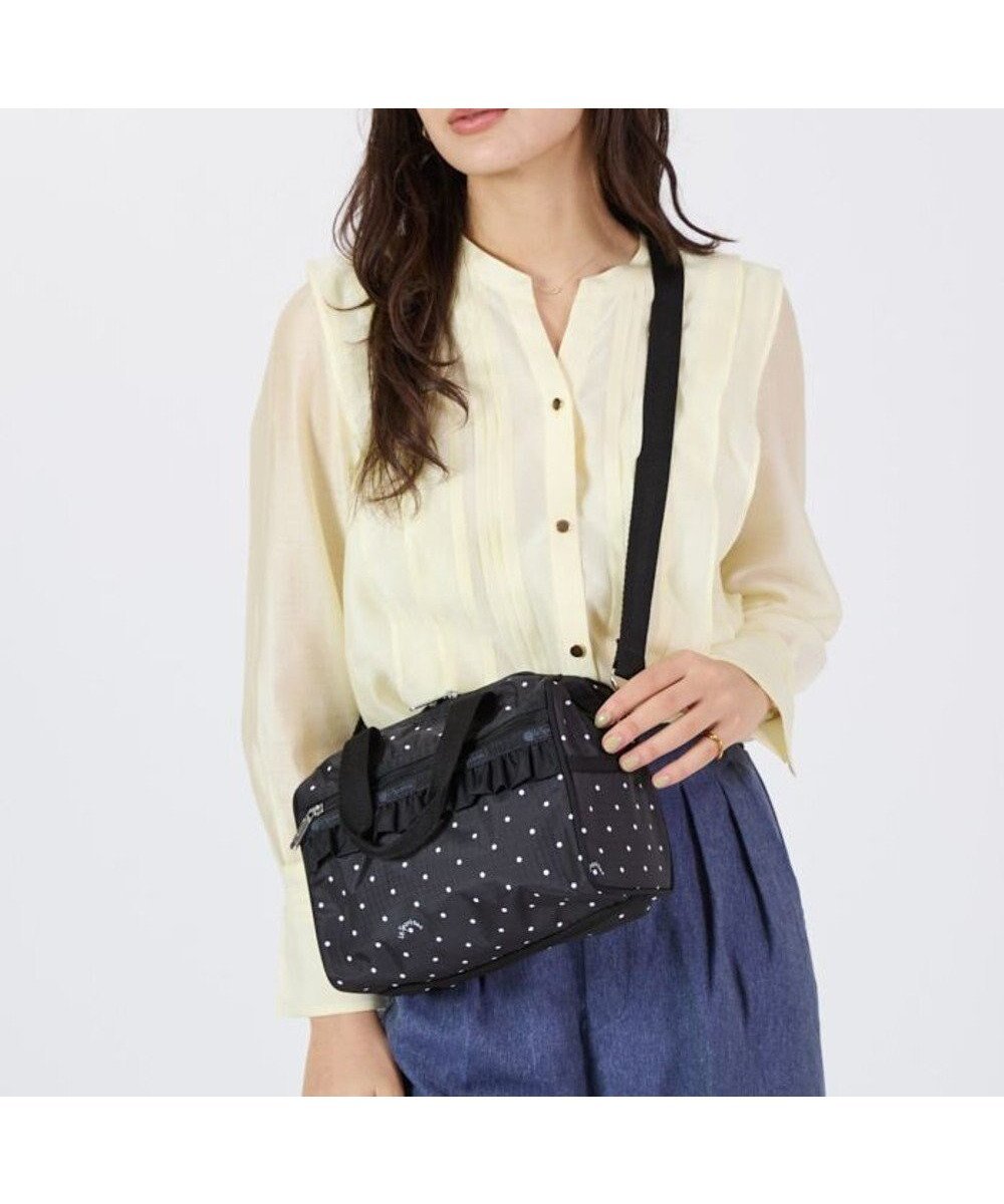 【レスポートサック/LeSportsac】のRF EVERYDAY SM SATCHEL/プティドットノワール インテリア・キッズ・メンズ・レディースファッション・服の通販 founy(ファニー) 　ファッション　Fashion　レディースファッション　Fashion for Women　コンパクト　Compact, Small Size　軽量　Lightweight, Ultra Light　ショルダー　Shoulder, Shoulder Strap　シンプル　Simple, Minimal　財布　Wallet, Purse　トラベル　Travel, Travel Gear　ドット　Polka Dot, Dot Pattern　フリル　Frill, Ruffle　プリント　Print, Printed Pattern　ベーシック　Basic, Essential　ボストン　Boston　ボストンバッグ　Boston Bag, Retro Bag　ポケット　Pocket, Pocket Detail　モノトーン　Monotone, Black and White　旅行　Travel　エレガント 上品　Elegant　プティドットノワール|ID: prp329100004495105 ipo3291000000032743338