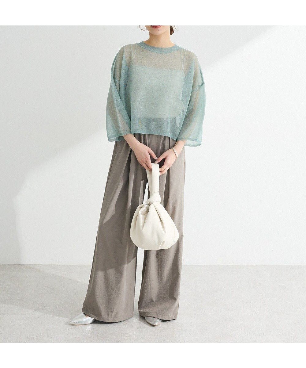 【グリーンパークス/Green Parks】の・ELENCARE DUE ラメシアーニットプルオーバ インテリア・キッズ・メンズ・レディースファッション・服の通販 founy(ファニー) 　ファッション　Fashion　レディースファッション　Fashion for Women　トップス・カットソー　Cut & Sew Tops　ニット　Knit Tops & Sweaters　おすすめ　Recommended / Our Picks　コンパクト　Compact, Small Size　シアー　Sheer, See-Through　セーター　Sweater, Knitwear　デコルテ　Décolleté, Neckline　トレンド　Trend, Trending Now　ポケット　Pocket, Pocket Detail　夏　Summer　春　Spring　S/S・春夏　SS, Spring/Summer, Warm Season　Green|ID: prp329100004495139 ipo3291000000032743405