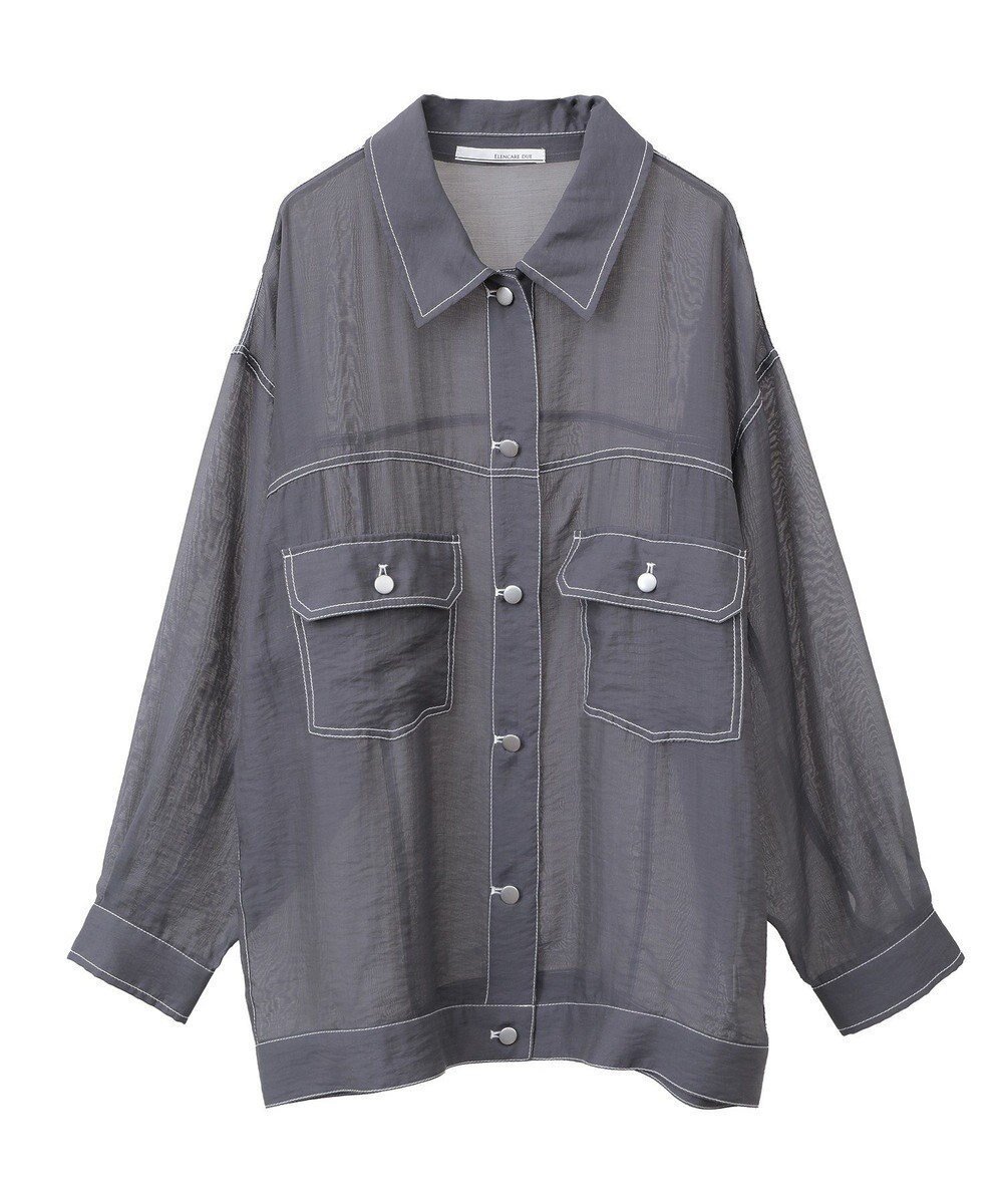 【グリーンパークス/Green Parks】の・ELENCARE DUE カラーステッチシアーGジャン インテリア・キッズ・メンズ・レディースファッション・服の通販 founy(ファニー) 　ファッション　Fashion　レディースファッション　WOMEN　アウター　Coat Outerwear　ジャケット　Jackets　デニムジャケット　Denim Jackets　シアー　Sheer　ジャケット　Jacket　デニム　Denim　ポケット　Pocket　メタル　Metal　夏　Summer　春　Spring　S/S・春夏　Ss・Spring/Summer　Charcoal Gray|ID: prp329100004495141 ipo3291000000031702750