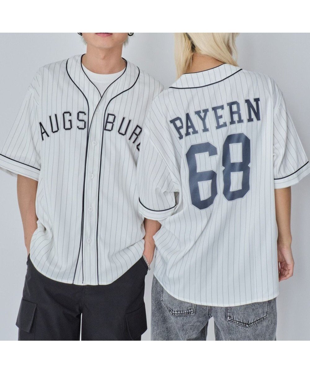 【ウィゴー/WEGO】の【ユニセックス着用ITEM/MLサイズ展開】ベースボールシャツ(SS) インテリア・キッズ・メンズ・レディースファッション・服の通販 founy(ファニー) 　ファッション　Fashion　レディースファッション　Fashion for Women　トップス・カットソー　Cut & Sew Tops　シャツ・ブラウス・オフィスカジュアル　Elegant Blouses & Button-Ups　春　Spring　カーゴパンツ　Cargo Pants, Utility Pants　ストライプ　Stripe, Striped Pattern　スマホ　Smartphone, Mobile Device　トレンド　Trend, Trending Now　フロント　Front, Front Design　半袖　Short Sleeve, Half Sleeve　ミニスカート　Mini Skirt, Short Skirt　メンズ　Men's, Menswear　モチーフ　Motif, Design Theme　ワイド　Wide, Wide Fit　S/S・春夏　SS, Spring/Summer, Warm Season　おすすめ　Recommended / Our Picks　夏　Summer　ホワイト|ID: prp329100004495153 ipo3291000000032744000
