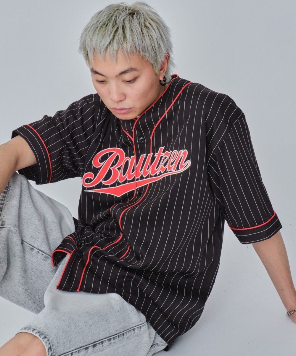 【ウィゴー/WEGO】の【ユニセックス着用ITEM/MLサイズ展開】ベースボールシャツ(SS) インテリア・キッズ・メンズ・レディースファッション・服の通販 founy(ファニー) 　ファッション　Fashion　レディースファッション　Fashion for Women　トップス・カットソー　Cut & Sew Tops　シャツ・ブラウス・オフィスカジュアル　Elegant Blouses & Button-Ups　春　Spring　カーゴパンツ　Cargo Pants, Utility Pants　ストライプ　Stripe, Striped Pattern　スマホ　Smartphone, Mobile Device　トレンド　Trend, Trending Now　フロント　Front, Front Design　半袖　Short Sleeve, Half Sleeve　ミニスカート　Mini Skirt, Short Skirt　メンズ　Men's, Menswear　モチーフ　Motif, Design Theme　ワイド　Wide, Wide Fit　S/S・春夏　SS, Spring/Summer, Warm Season　おすすめ　Recommended / Our Picks　夏　Summer　ブラック|ID: prp329100004495153 ipo3291000000032744001