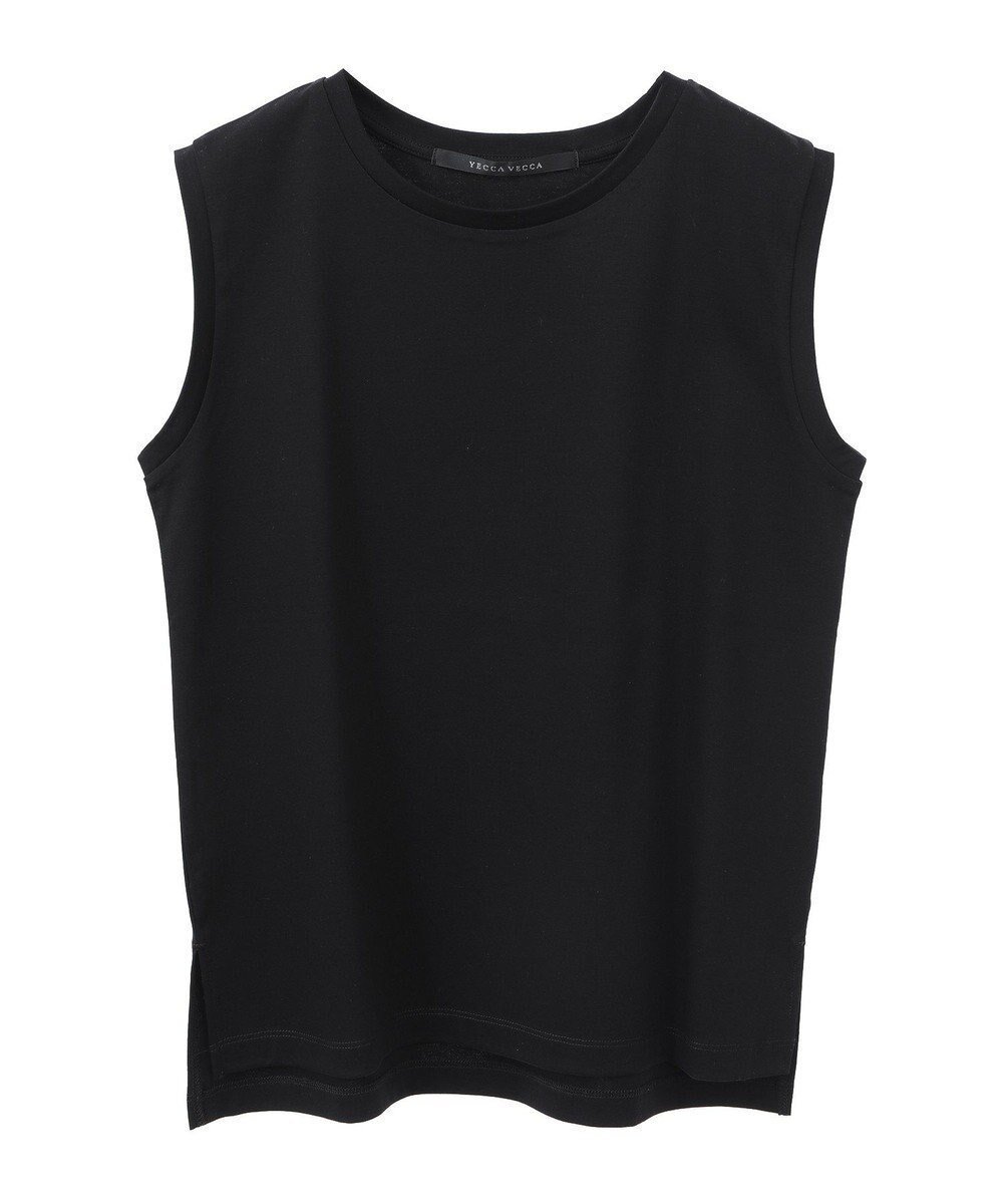 【イェッカ ヴェッカ/YECCA VECCA】のコットンスムースノースリーブトップス インテリア・キッズ・メンズ・レディースファッション・服の通販 founy(ファニー) 　ファッション　Fashion　レディースファッション　WOMEN　トップス・カットソー　Tops/Tshirt　キャミソール / ノースリーブ　No Sleeves　シャツ/ブラウス　Shirts/Blouses　ロング / Tシャツ　T-Shirts　カットソー　Cut and Sewn　インナー　Inner　カットソー　Cut And Sew　ベスト　Vest　ベーシック　Basic　ボックス　Box　ポケット　Pocket　リラックス　Relax　夏　Summer　春　Spring　S/S・春夏　Ss・Spring/Summer　Black|ID: prp329100004495199 ipo3291000000031830527
