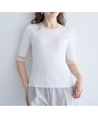 【イェッカ ヴェッカ/YECCA VECCA】のシアーMIX5分袖ニット Off White|ID: prp329100004495200 ipo3291000000031830547