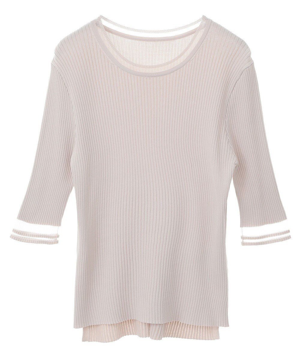 【イェッカ ヴェッカ/YECCA VECCA】のシアーMIX5分袖ニット インテリア・キッズ・メンズ・レディースファッション・服の通販 founy(ファニー) 　ファッション　Fashion　レディースファッション　WOMEN　トップス・カットソー　Tops/Tshirt　ニット　Knit Tops　おすすめ　Recommend　インナー　Inner　サマー　Summer　シアー　Sheer　セーター　Sweater　ビスチェ　Bustier　フィット　Fit　ポケット　Pocket　夏　Summer　春　Spring　S/S・春夏　Ss・Spring/Summer　Beige|ID: prp329100004495200 ipo3291000000031830549