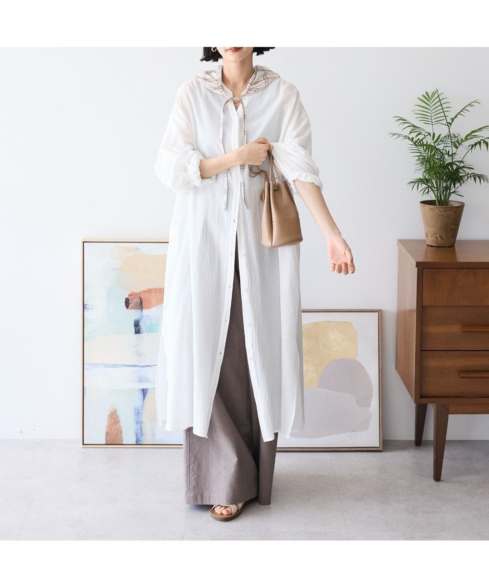 【クラフトスタンダードブティック/CRAFT STANDARD BOUTIQUE】のジョーゼットワンピース インテリア・キッズ・メンズ・レディースファッション・服の通販 founy(ファニー) 　ファッション　Fashion　レディースファッション　Fashion for Women　ワンピース　Dresses　春　Spring　ギャザー　Gathered, Ruffled　シャーリング　Shirring, Ruched　ジョーゼット　Georgette, Semi-Sheer Fabric　スキッパー　Skipper, Open Collar　スリット　Slit, Slit Detail　デニム　Denim, Jeans Material　ベスト　Vest, Waistcoat　ポケット　Pocket, Pocket Detail　羽織　Haori, Light Jacket　ワンポイント　One Point, Statement Accent　S/S・春夏　SS, Spring/Summer, Warm Season　おすすめ　Recommended / Our Picks　夏　Summer　エレガント 上品　Elegant　2025年　2025　2025春夏・S/S　Spring/Summer 2025 SS25　Off White|ID: prp329100004495210 ipo3291000000032597125