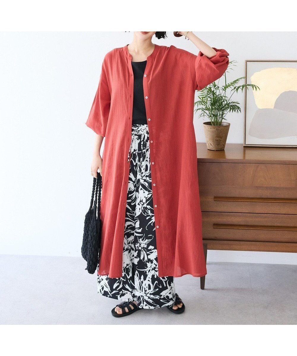 【クラフトスタンダードブティック/CRAFT STANDARD BOUTIQUE】のジョーゼットワンピース インテリア・キッズ・メンズ・レディースファッション・服の通販 founy(ファニー) 　ファッション　Fashion　レディースファッション　Fashion for Women　ワンピース　Dresses　春　Spring　ギャザー　Gathered, Ruffled　シャーリング　Shirring, Ruched　ジョーゼット　Georgette, Semi-Sheer Fabric　スキッパー　Skipper, Open Collar　スリット　Slit, Slit Detail　デニム　Denim, Jeans Material　ベスト　Vest, Waistcoat　ポケット　Pocket, Pocket Detail　羽織　Haori, Light Jacket　ワンポイント　One Point, Statement Accent　S/S・春夏　SS, Spring/Summer, Warm Season　おすすめ　Recommended / Our Picks　夏　Summer　エレガント 上品　Elegant　2025年　2025　2025春夏・S/S　Spring/Summer 2025 SS25　Red|ID: prp329100004495210 ipo3291000000032597130