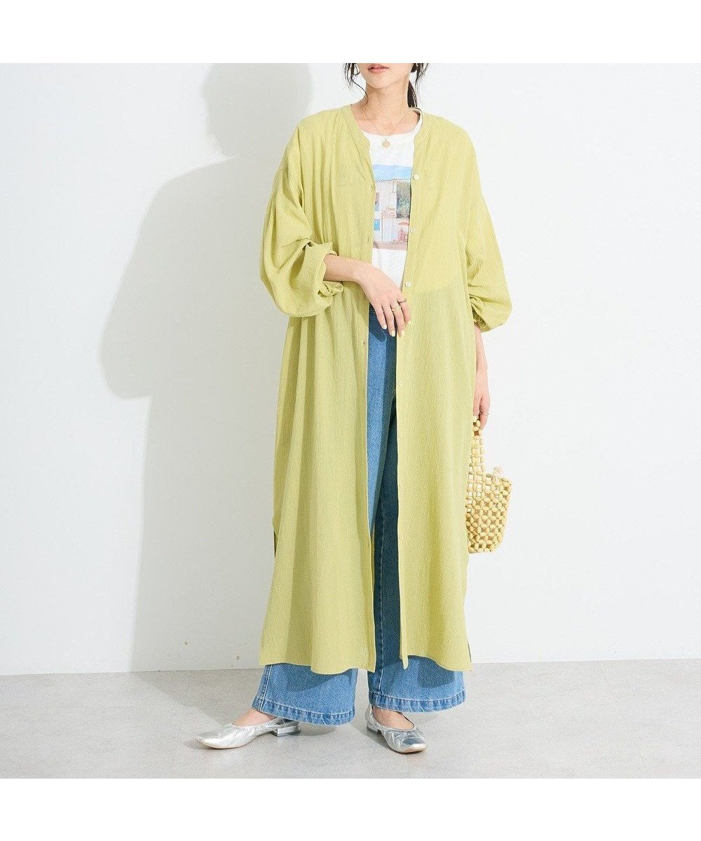 【クラフトスタンダードブティック/CRAFT STANDARD BOUTIQUE】のジョーゼットワンピース インテリア・キッズ・メンズ・レディースファッション・服の通販 founy(ファニー) 　ファッション　Fashion　レディースファッション　Fashion for Women　ワンピース　Dresses　春　Spring　ギャザー　Gathered, Ruffled　シャーリング　Shirring, Ruched　ジョーゼット　Georgette, Semi-Sheer Fabric　スキッパー　Skipper, Open Collar　スリット　Slit, Slit Detail　デニム　Denim, Jeans Material　ベスト　Vest, Waistcoat　ポケット　Pocket, Pocket Detail　羽織　Haori, Light Jacket　ワンポイント　One Point, Statement Accent　S/S・春夏　SS, Spring/Summer, Warm Season　おすすめ　Recommended / Our Picks　夏　Summer　エレガント 上品　Elegant　2025年　2025　2025春夏・S/S　Spring/Summer 2025 SS25　Yellow|ID: prp329100004495210 ipo3291000000032597137