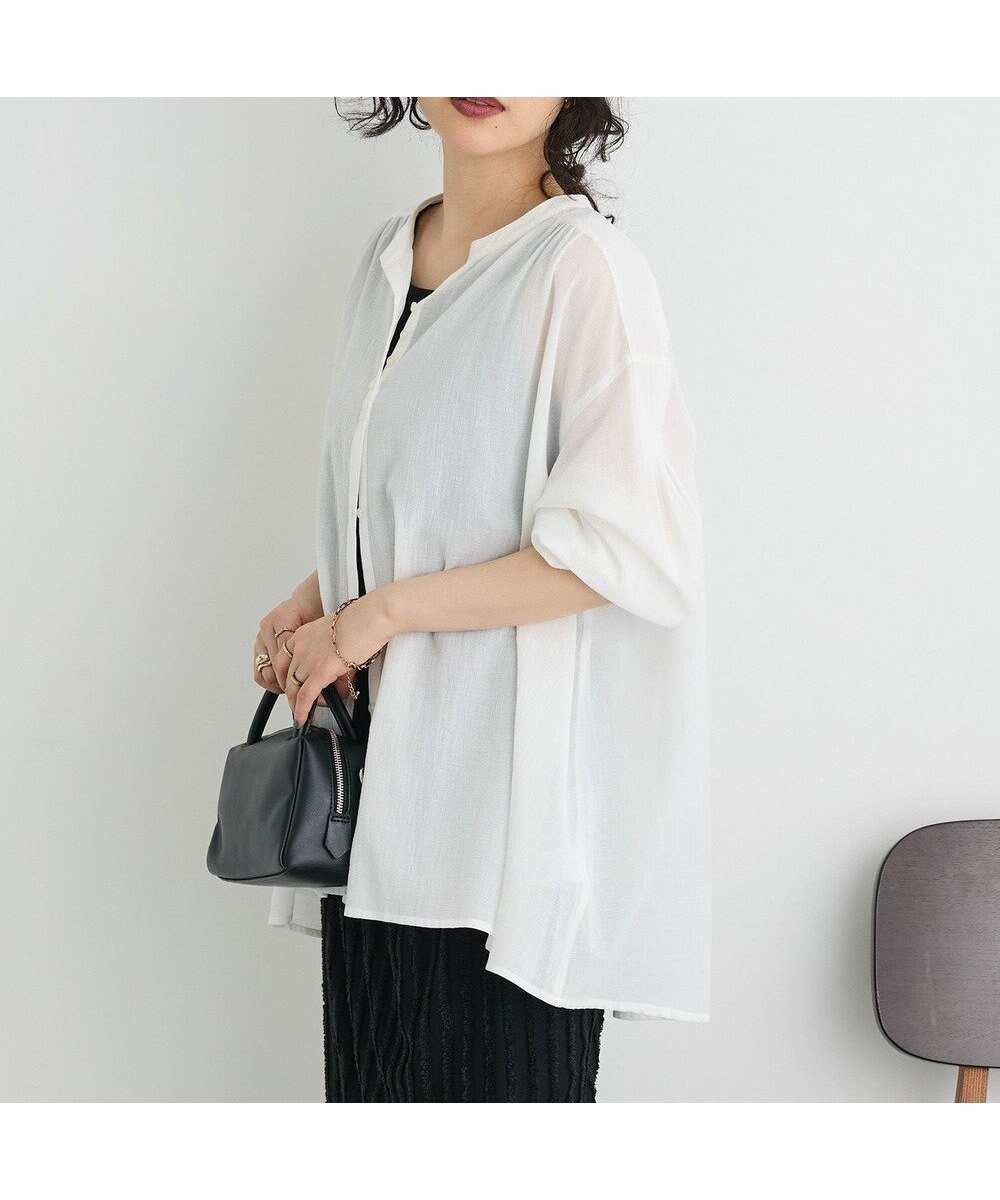 【クラフトスタンダードブティック/CRAFT STANDARD BOUTIQUE】のジョーゼットスキッパーシャツ インテリア・キッズ・メンズ・レディースファッション・服の通販 founy(ファニー) 　ファッション　Fashion　レディースファッション　Ladies' Fashion Online　トップス・カットソー　Tops/Tshirt　シャツ/ブラウス　Shirts/Blouses　春　Spring　ジョーゼット　Georgette　スキッパー　Skipper　スリーブ　Sleeve　デコルテ　Decolletage　フロント　Front　プリーツ　Pleats　ポケット　Pocket　羽織　Haori　ランダム　Random　S/S・春夏　Ss・Spring/Summer　おすすめ　Recommend　夏　Summer　エレガント 上品　Elegant　2025年　2025　2025春夏・S/S　Ss,Spring/Summer,2025　Off White|ID: prp329100004495217 ipo3291000000032317293