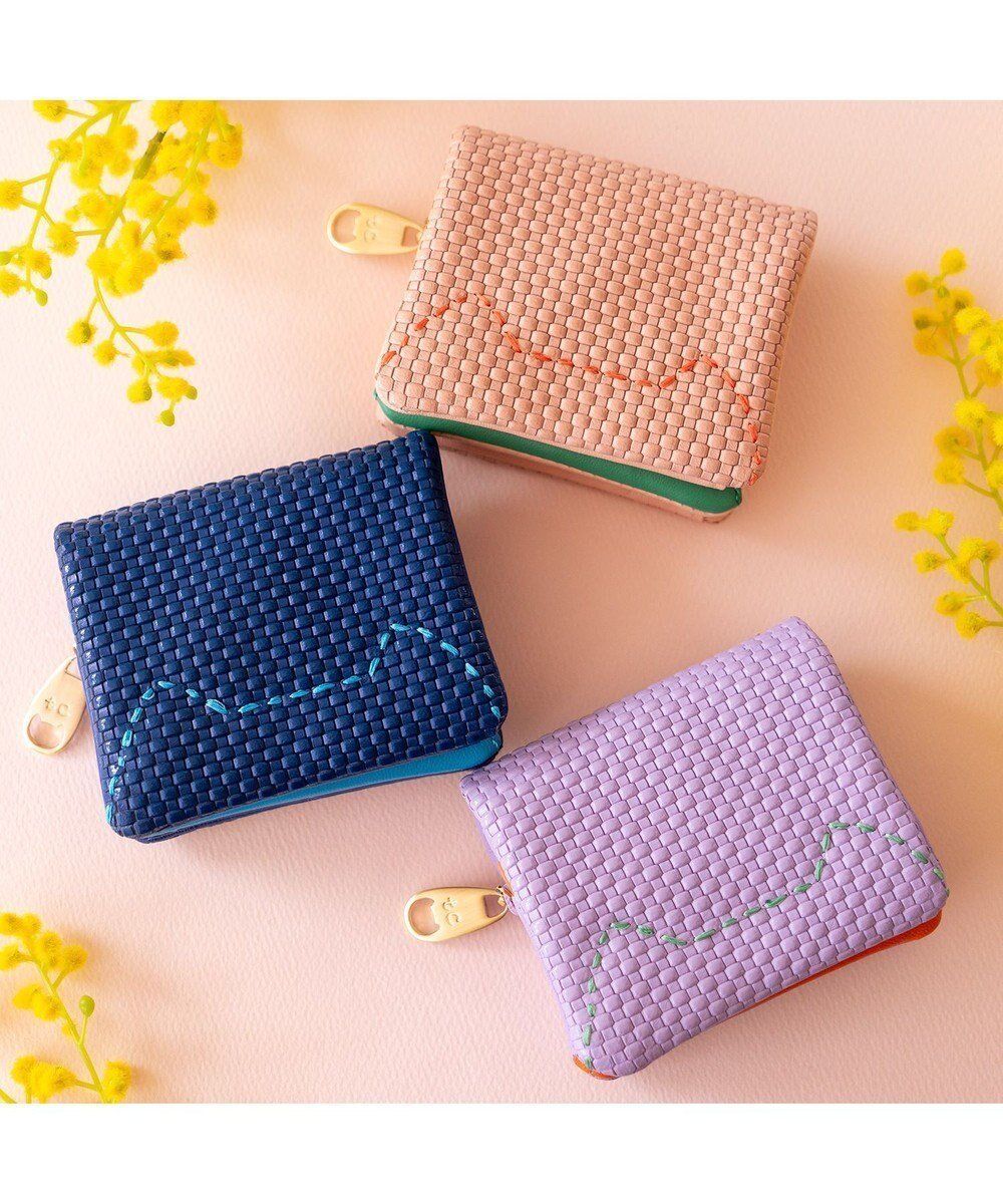 【ツモリチサト キャリー/tsumori chisato CARRY】のエンボスメッシュ 2つ折り財布 ミニ財布 ネコステッチ 人気、トレンドファッション・服の通販 founy(ファニー) 　ファッション　Fashion　レディースファッション　WOMEN　財布　Wallets　コンパクト　Compact　ネコ　Cat　メッシュ　Mesh　モチーフ　Motif　ラベンダー　Lavender　猫　Cat　財布　Wallet　 other-1|ID: prp329100004495412 ipo3291000000031831670