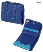 【ツモリチサト キャリー/tsumori chisato CARRY】のエンボスメッシュ 2つ折り財布 スリムタイプ 猫ステッチ ネイビー|ID: prp329100004495417 ipo3291000000031831694