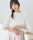 【アースミュージックアンドエコロジー/earth music&ecology】のフリル7分袖ブラウス Off White|ID: prp329100004495427 ipo3291000000032051468