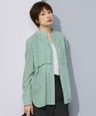 【アイシービー/iCB】の【洗える】キュプラローンストライプ シャツ グリーンストライプ系|ID: prp329100004495431 ipo3291000000032297870