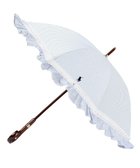 【ムーンバット/MOONBAT】の【遮光】POLO RALPH LAUREN ポロラルフローレン 長傘 晴雨兼用日傘 ストライプフリル 遮光 遮熱 UV スカイブルー|ID: prp329100004495447 ipo3291000000031704992