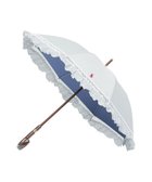 【ムーンバット/MOONBAT】の【遮光】POLO RALPH LAUREN ポロラルフローレン 長傘 晴雨兼用日傘 ストライプフリル 遮光 遮熱 UV ダークブルー|ID: prp329100004495447 ipo3291000000031704996