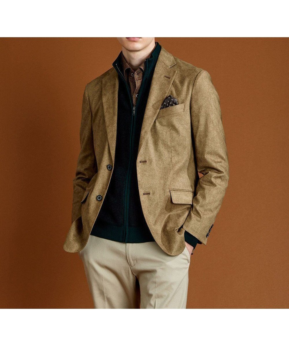 【ジョセフ アブード/JOSEPH ABBOUD / MEN】の【ストレッチ】ヘリンボンスウェード ジャケット インテリア・キッズ・メンズ・レディースファッション・服の通販 founy(ファニー) 　ファッション　Fashion　メンズファッション　MEN　アウター　Coats Outerwear/Men　テーラードジャケット　Tailored Jackets　軽量　Lightweight　シンプル　Simple　ジャケット　Jacket　スウェード　Suede　ストレッチ　Stretch　スマート　Smart　フラップ　Flap　プリント　Print　ポケット　Pocket　A/W・秋冬　Aw・Autumn/Winter・Fw・Fall-Winter　キャメル系|ID: prp329100004496240 ipo3291000000031714178