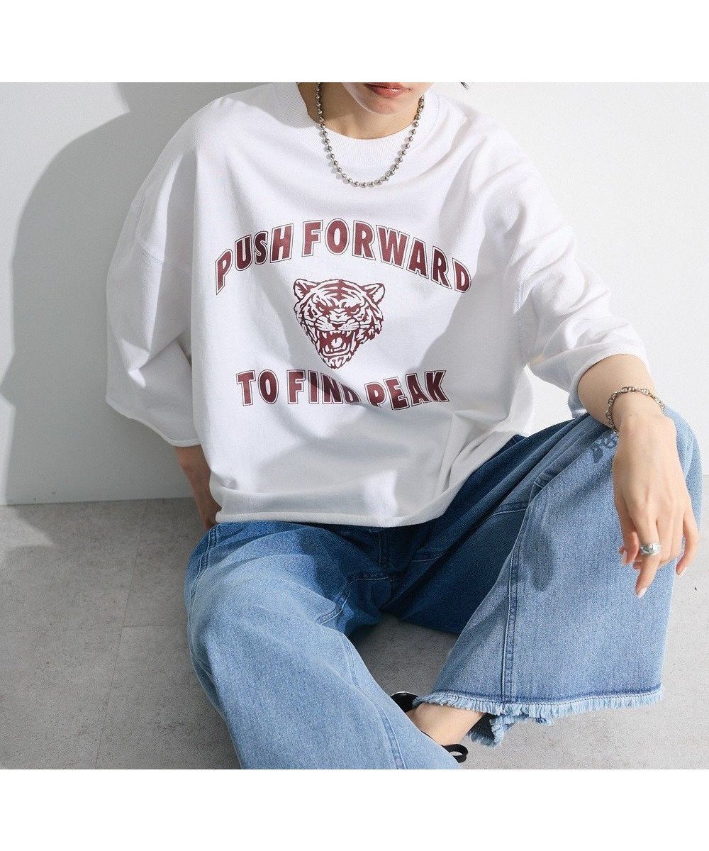【グリーンパークス/Green Parks】の・SUGAR SPOON TORApt7分袖スウェット インテリア・キッズ・メンズ・レディースファッション・服の通販 founy(ファニー) 　ファッション　Fashion　レディースファッション　Fashion for Women　トップス・カットソー　Cut & Sew Tops　レディースパーカー・カジュアルフーディー　Casual Hoodies & Sweatshirts　スウェット・クルーネックトップス　Sweatshirts & Crewnecks / Relaxed Fit Sweat Tops　スウェット / スエット　Sweatshirt, Sweatwear　スラックス　Slacks, Dress Pants　フロント　Front, Front Design　プリント　Print, Printed Pattern　ポケット　Pocket, Pocket Detail　ヴィンテージ　Vintage Style　夏　Summer　春　Spring　S/S・春夏　SS, Spring/Summer, Warm Season　Off White|ID: prp329100004496310 ipo3291000000032595095