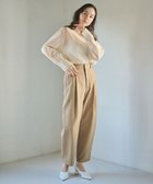 【ハッシュニュアンス/#Newans】の【亀恭子さんコラボ】カーブパンツ サロウ グリーン|ID: prp329100004496369 ipo3291000000031903276