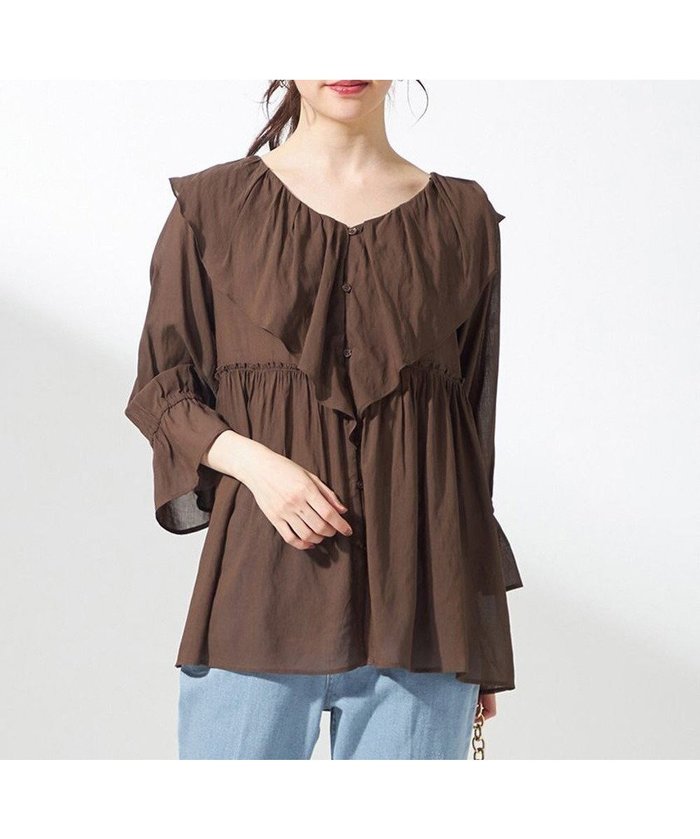 【エニィ スィス/any SiS】の【洗える】シアーヴィンテージライクラッフル ブラウス インテリア・キッズ・メンズ・レディースファッション・服の通販 founy(ファニー) https://founy.com/ ファッション Fashion レディースファッション Fashion for Women トップス・カットソー Cut & Sew Tops シャツ・ブラウス・オフィスカジュアル Elegant Blouses & Button-Ups おすすめ Recommended / Our Picks エアリー Airy Texture ギャザー Gathered, Ruffled シアー Sheer, See-Through フェミニン Feminine, Girly ラッフル Ruffle, Frill 夏 Summer 洗える Machine Washable A/W・秋冬 Autumn/Winter |ID: prp329100004496418 ipo3291000000034308494