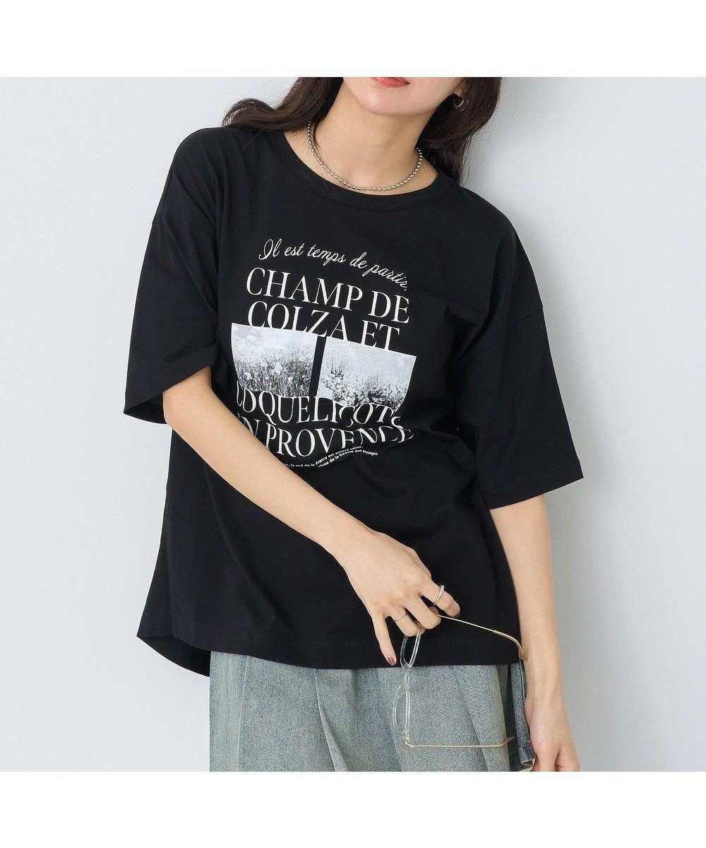 【アースミュージックアンドエコロジー/earth music&ecology】のPhotoスリットT インテリア・キッズ・メンズ・レディースファッション・服の通販 founy(ファニー) 　ファッション　Fashion　レディースファッション　WOMEN　トップス・カットソー　Tops/Tshirt　シャツ/ブラウス　Shirts/Blouses　ロング / Tシャツ　T-Shirts　カットソー　Cut and Sewn　春　Spring　カットソー　Cut And Sew　クール　Cool　スリット　Slit　ボックス　Box　ポケット　Pocket　モダン　Modern　S/S・春夏　Ss・Spring/Summer　夏　Summer　Black|ID: prp329100004496632 ipo3291000000031792416