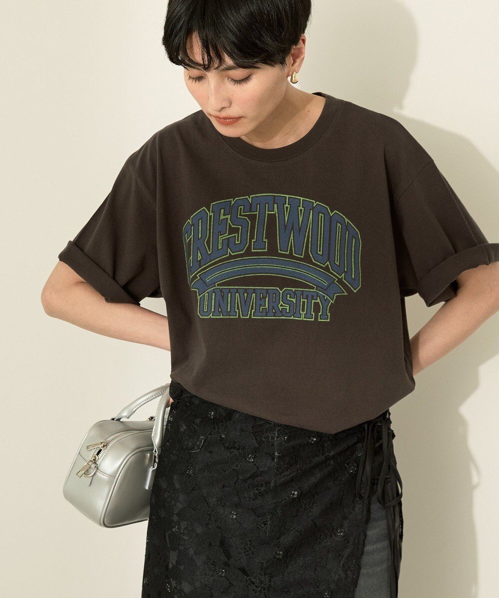 【アメリカンホリック/AMERICAN HOLIC】のバイオウォッシュ加工ロゴTシャツ インテリア・キッズ・メンズ・レディースファッション・服の通販 founy(ファニー) 　ファッション　Fashion　レディースファッション　Ladies' Fashion Online　トップス・カットソー　Tops/Tshirt　シャツ/ブラウス　Shirts/Blouses　ロング / Tシャツ　T-Shirts　カットソー　Cut and Sewn　おすすめ　Recommend　カットソー　Cut And Sew　クール　Cool　ジュエリー　Jewelry　トレンド　Trend　ボトム　Bottom　ポケット　Pocket　夏　Summer　春　Spring　S/S・春夏　Ss・Spring/Summer　Blue|ID: prp329100004496700 ipo3291000000031722304