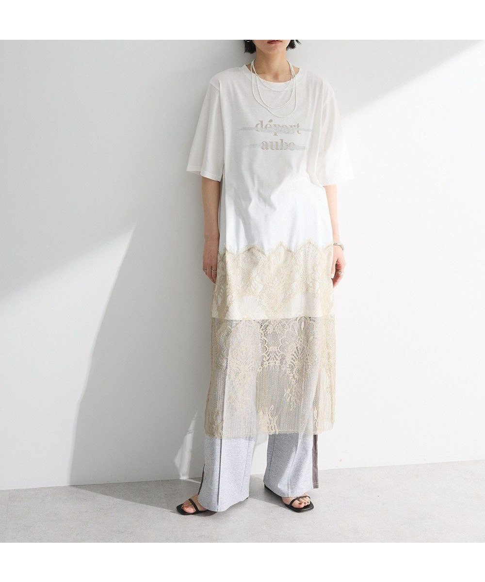 【グリーンパークス/Green Parks】の裾レースドッキングカットロゴチュニック 人気、トレンドファッション・服の通販 founy(ファニー) 　ファッション　Fashion　レディースファッション　Ladies' Fashion Online　ワンピース　Dress　チュニック　Tunic　エレガント 上品　Elegant　シンプル　Simple　チュニック　Tunic　デニム　Denim　トレンド　Trend　ドッキング　Docking　プリント　Print　ポケット　Pocket　レース　Race　ワイド　Wide　夏　Summer　春　Spring　S/S・春夏　Ss・Spring/Summer　 other-1|ID: prp329100004496719 ipo3291000000031829704