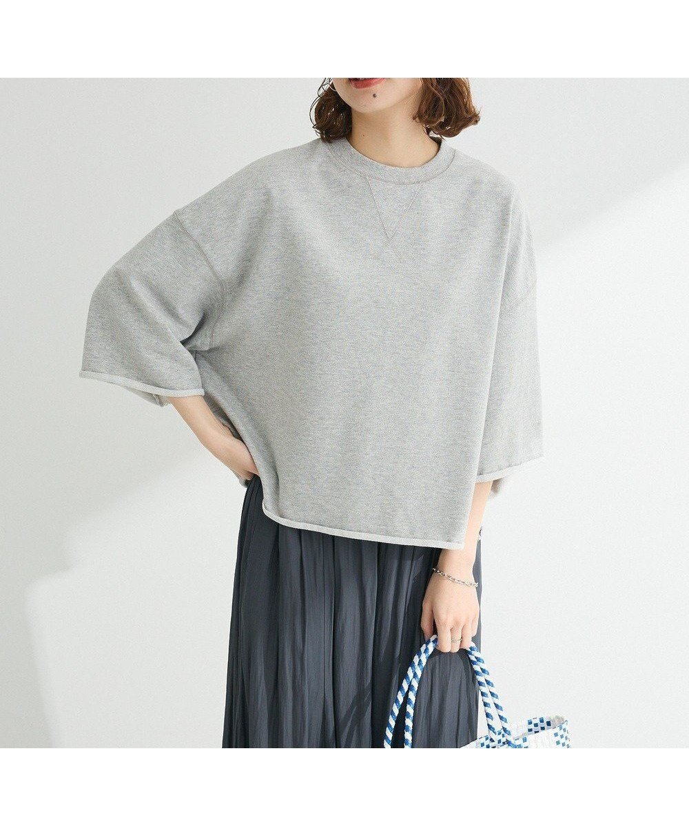 【グリーンパークス/Green Parks】の・SUGAR SPOON 7分袖ウラケスウェット インテリア・キッズ・メンズ・レディースファッション・服の通販 founy(ファニー) 　ファッション　Fashion　レディースファッション　WOMEN　トップス・カットソー　Tops/Tshirt　パーカ　Sweats　スウェット　Sweat　おすすめ　Recommend　シンプル　Simple　スウェット　Sweat　タートル　Turtle　ボトム　Bottom　ポケット　Pocket　リメイク　Remake　ルーズ　Loose　ロング　Long　夏　Summer　春　Spring　S/S・春夏　Ss・Spring/Summer　無地　Plain Color　Gray Mixture|ID: prp329100004496723 ipo3291000000031722445