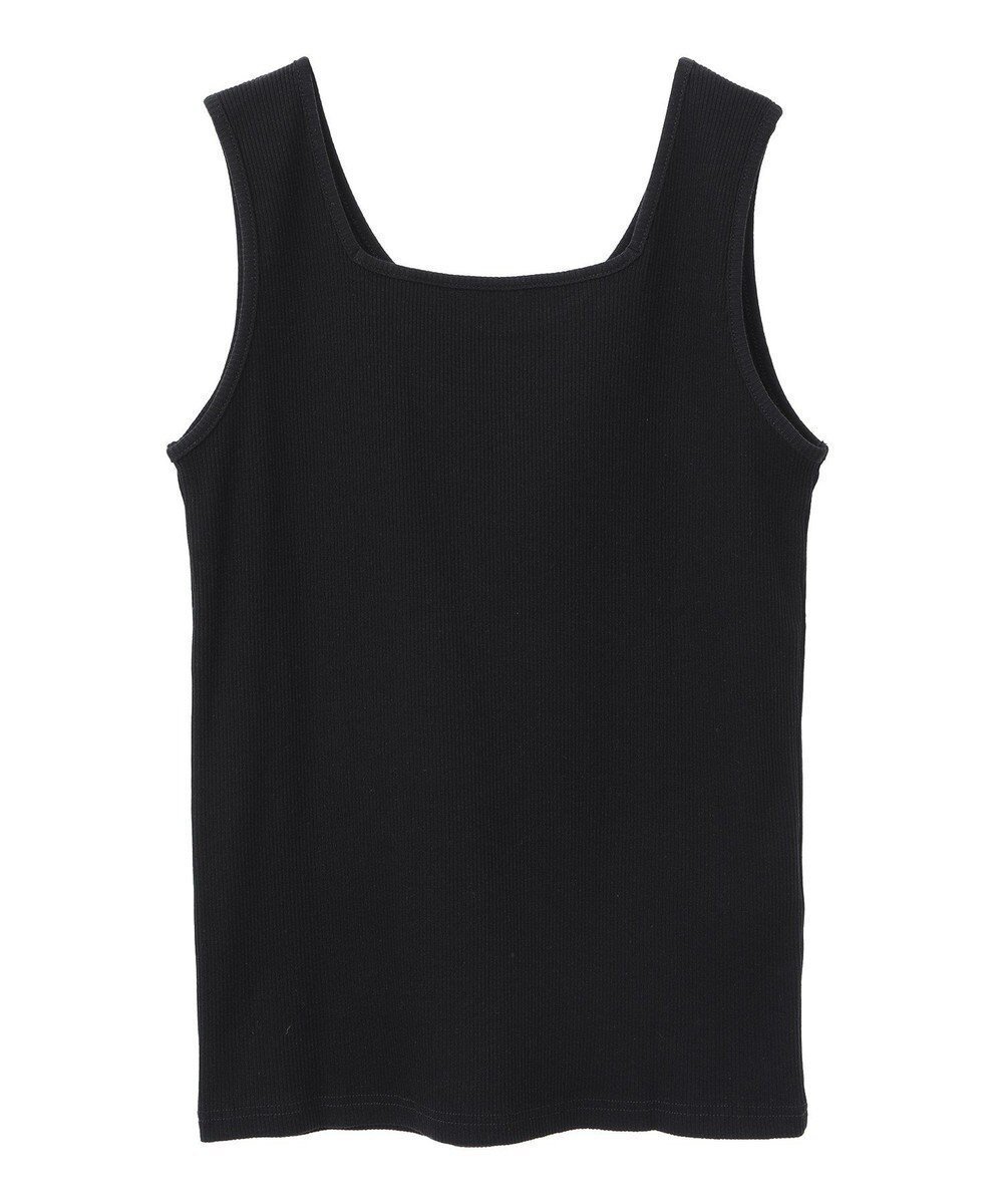 【グリーンパークス/Green Parks】の前後2Way リブタンクトップ インテリア・キッズ・メンズ・レディースファッション・服の通販 founy(ファニー) 　ファッション　Fashion　レディースファッション　Fashion for Women　トップス・カットソー　Cut & Sew Tops　キャミソール&ノースリーブ　Camisoles & Sleeveless Tops　おすすめ　Recommended / Our Picks　インナー　Innerwear　キャミソール　Camisole, Spaghetti Strap Top　ジャケット　Jacket, Outerwear　スクエア　Square, Square Shape　タンク　Tank Top, Sleeveless Top　フィット　Fit, Slim Fit　ベーシック　Basic, Essential　ポケット　Pocket, Pocket Detail　ラウンド　Round, Round Neck　再入荷　Restock / Back in Stock　夏　Summer　定番　Standard, Basic Item　春　Spring　S/S・春夏　SS, Spring/Summer, Warm Season　Black|ID: prp329100004496772 ipo3291000000031722782