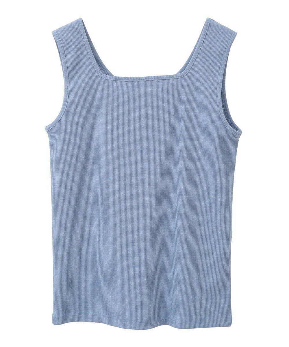 【グリーンパークス/Green Parks】の前後2Way ラメリブタンクトップ インテリア・キッズ・メンズ・レディースファッション・服の通販 founy(ファニー) 　ファッション　Fashion　レディースファッション　Fashion for Women　トップス・カットソー　Cut & Sew Tops　キャミソール&ノースリーブ　Camisoles & Sleeveless Tops　インナー　Innerwear　キャミソール　Camisole, Spaghetti Strap Top　ジャケット　Jacket, Outerwear　スクエア　Square, Square Shape　タンク　Tank Top, Sleeveless Top　トレンド　Trend, Trending Now　フィット　Fit, Slim Fit　ポケット　Pocket, Pocket Detail　ラウンド　Round, Round Neck　夏　Summer　春　Spring　S/S・春夏　SS, Spring/Summer, Warm Season　Blue|ID: prp329100004496774 ipo3291000000031722797