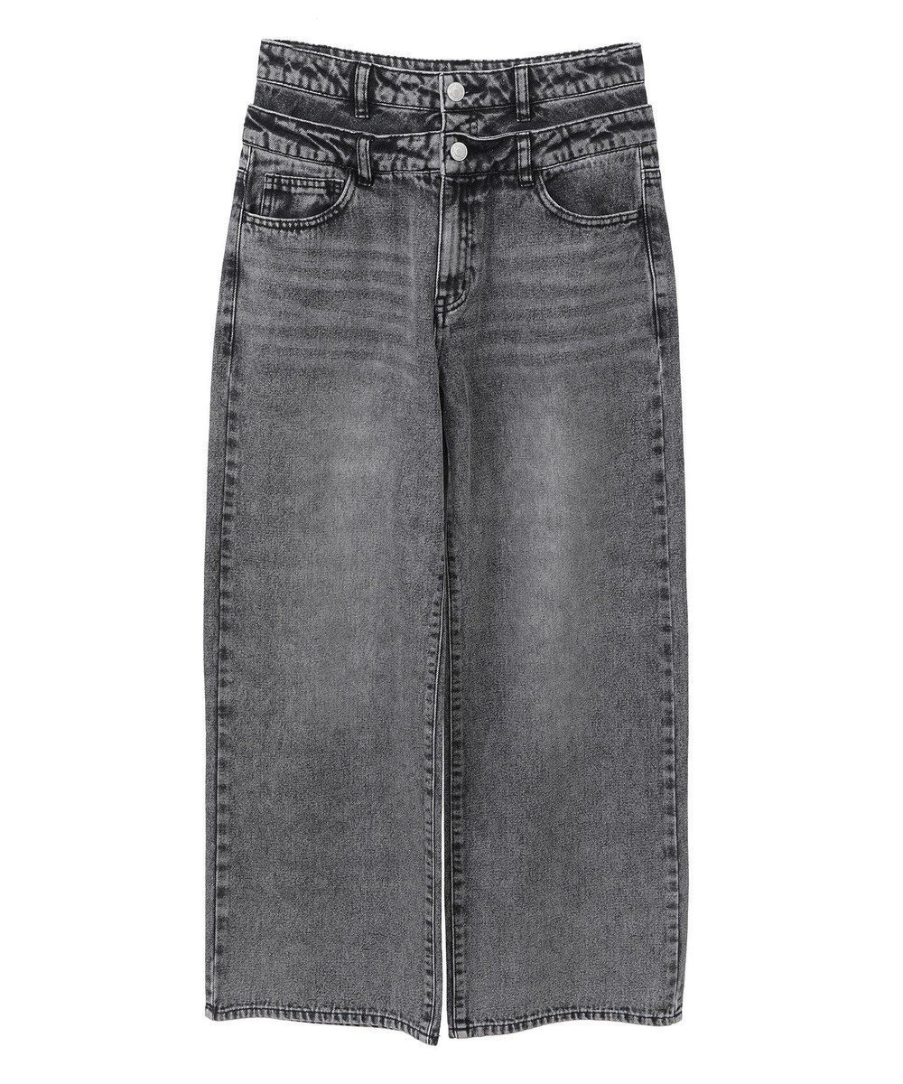 【グリーンパークス/Green Parks】の・ELENCARE DUE Wウエストデニムパンツ インテリア・キッズ・メンズ・レディースファッション・服の通販 founy(ファニー) 　ファッション　Fashion　レディースファッション　WOMEN　パンツ　Pants　デニムパンツ　Denim Pants　おすすめ　Recommend　ストレート　Straight　ダブル　Double　デニム　Denim　ポケット　Pocket　ワイド　Wide　夏　Summer　春　Spring　S/S・春夏　Ss・Spring/Summer　Gray|ID: prp329100004496775 ipo3291000000031829732