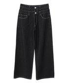 【グリーンパークス/Green Parks】の・ELENCARE DUE Wウエストデニムパンツ Black|ID: prp329100004496775 ipo3291000000031829733
