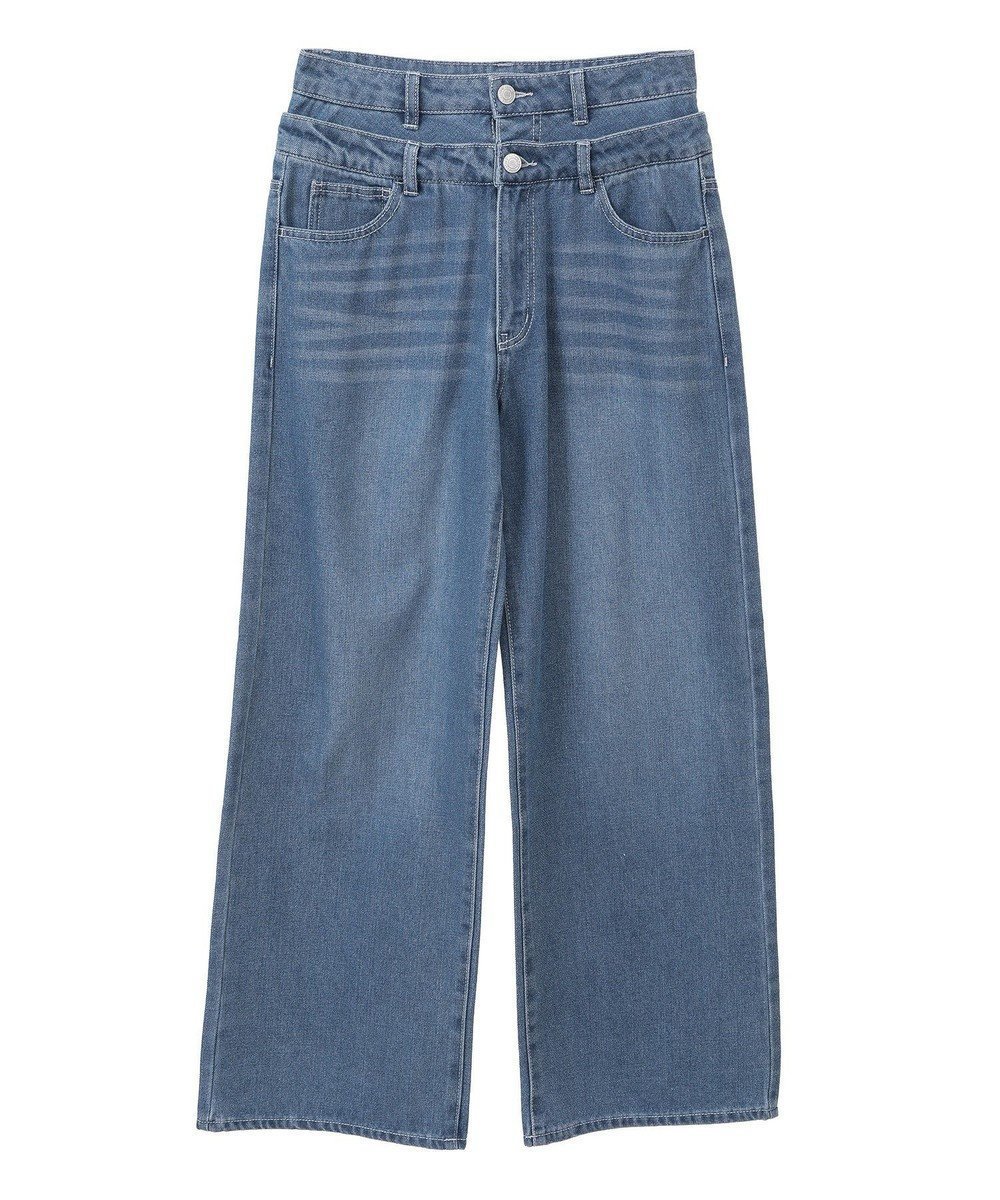 【グリーンパークス/Green Parks】の・ELENCARE DUE Wウエストデニムパンツ インテリア・キッズ・メンズ・レディースファッション・服の通販 founy(ファニー) 　ファッション　Fashion　レディースファッション　WOMEN　パンツ　Pants　デニムパンツ　Denim Pants　おすすめ　Recommend　ストレート　Straight　ダブル　Double　デニム　Denim　ポケット　Pocket　ワイド　Wide　夏　Summer　春　Spring　S/S・春夏　Ss・Spring/Summer　Indigo|ID: prp329100004496775 ipo3291000000031829735