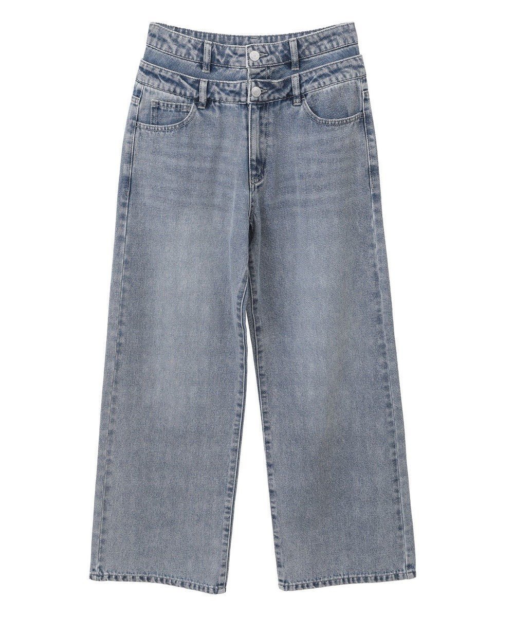 【グリーンパークス/Green Parks】の・ELENCARE DUE Wウエストデニムパンツ インテリア・キッズ・メンズ・レディースファッション・服の通販 founy(ファニー) 　ファッション　Fashion　レディースファッション　WOMEN　パンツ　Pants　デニムパンツ　Denim Pants　おすすめ　Recommend　ストレート　Straight　ダブル　Double　デニム　Denim　ポケット　Pocket　ワイド　Wide　夏　Summer　春　Spring　S/S・春夏　Ss・Spring/Summer　Light Indigo|ID: prp329100004496775 ipo3291000000031829737