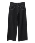 【グリーンパークス/Green Parks】の・ELENCARE DUE Wウエストデニムパンツ Black|ID: prp329100004496775 ipo3291000000032098580