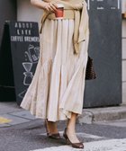 【23区/NIJYUSANKU】の【洗える】LIBECO ティアード スカート ベージュ×ホワイトストライプ|ID: prp329100004498031 ipo3291000000032686171