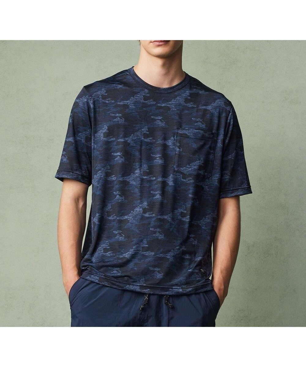 【ジョセフ アブード マウンテン/JOSEPH ABBOUD MOUNTAIN】の【接触冷感】クールスキンガード Tシャツ インテリア・キッズ・メンズ・レディースファッション・服の通販 founy(ファニー) 　ファッション　Fashion　レディースファッション　WOMEN　トップス・カットソー　Tops/Tshirt　シャツ/ブラウス　Shirts/Blouses　ロング / Tシャツ　T-Shirts　カットソー　Cut and Sewn　カットソー　Cut And Sew　ストレッチ　Stretch　スマート　Smart　プリント　Print　ボーダー　Border　ポロシャツ　Polo Shirt　メランジ　Melange　レギュラー　Regular　夏　Summer　春　Spring　S/S・春夏　Ss・Spring/Summer　軽量　Lightweight　ネイビー系5|ID: prp329100004498096 ipo3291000000031732473
