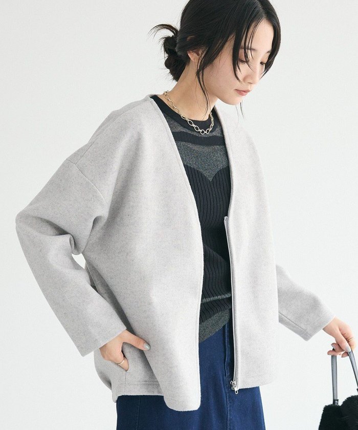 【クラフトスタンダードブティック/CRAFT STANDARD BOUTIQUE】の圧縮ウール風ZIP付きジャケット インテリア・キッズ・メンズ・レディースファッション・服の通販 founy(ファニー) https://founy.com/ ファッション Fashion レディースファッション WOMEN アウター Coat Outerwear ジャケット Jackets ブルゾン Blouson/Jackets ジップ Zip ジャケット Jacket タートルネック Turtleneck フェミニン Feminine ブルゾン Blouson ヘムライン Hemline ポケット Pocket マフラー Scarf A/W・秋冬 Aw・Autumn/Winter・Fw・Fall-Winter おすすめ Recommend 2024年 2024 2024-2025秋冬・A/W Aw/Autumn/Winter/Fw/Fall/2024-2025 |ID: prp329100004498395 ipo3291000000031735137
