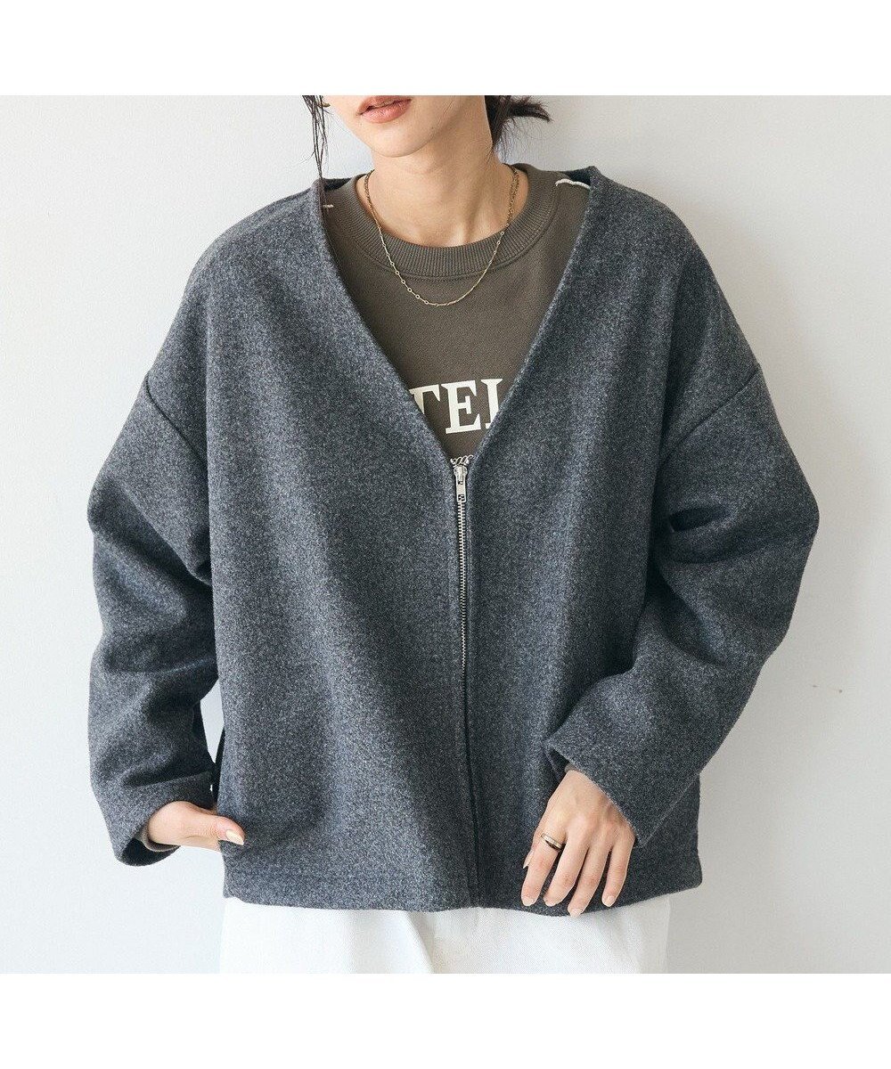 【クラフトスタンダードブティック/CRAFT STANDARD BOUTIQUE】の圧縮ウール風ZIP付きジャケット インテリア・キッズ・メンズ・レディースファッション・服の通販 founy(ファニー) 　ファッション　Fashion　レディースファッション　WOMEN　アウター　Coat Outerwear　ジャケット　Jackets　ブルゾン　Blouson/Jackets　ジップ　Zip　ジャケット　Jacket　タートルネック　Turtleneck　フェミニン　Feminine　ブルゾン　Blouson　ヘムライン　Hemline　ポケット　Pocket　マフラー　Scarf　A/W・秋冬　Aw・Autumn/Winter・Fw・Fall-Winter　おすすめ　Recommend　2024年　2024　2024-2025秋冬・A/W　Aw/Autumn/Winter/Fw/Fall/2024-2025　Charcoal Gray|ID: prp329100004498395 ipo3291000000031735138