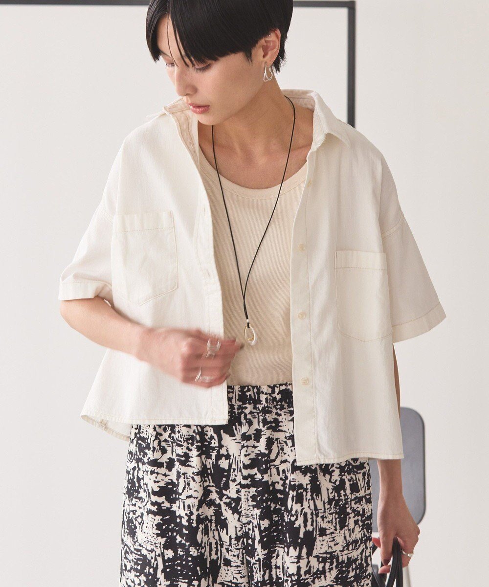 【アメリカンホリック/AMERICAN HOLIC】のWポケットデニムショートシャツ インテリア・キッズ・メンズ・レディースファッション・服の通販 founy(ファニー) ファッション Fashion レディースファッション Fashion for Women トップス・カットソー Cut & Sew Tops シャツ・ブラウス・オフィスカジュアル Elegant Blouses & Button-Ups インディゴ Indigo Denim クロップド Cropped, Short Length ショルダー Shoulder, Shoulder Strap シンプル Simple, Minimal ダブル Double, Double-Breasted ドロップ Drop Shoulder, Dropped Style フロント Front, Front Design ポケット Pocket, Pocket Detail ワイド Wide, Wide Fit ヴィンテージ Vintage Style 夏 Summer 春 Spring S/S・春夏 SS, Spring/Summer, Warm Season Off White|ID: prp329100004498513 ipo3291000000033580028