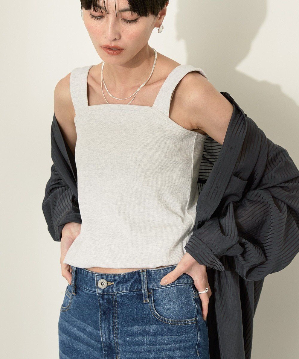 【アメリカンホリック/AMERICAN HOLIC】の抗菌防臭テレコベアタンクトップ インテリア・キッズ・メンズ・レディースファッション・服の通販 founy(ファニー) 　ファッション　Fashion　レディースファッション　Fashion for Women　トップス・カットソー　Cut & Sew Tops　アメリカン　American Style　インナー　Innerwear　春　Spring　抗菌　Antibacterial, Bacteria-Resistant　ジャケット　Jacket, Outerwear　スタイリッシュ　Stylish, Fashionable　タンク　Tank Top, Sleeveless Top　デコルテ　Décolleté, Neckline　フィット　Fit, Slim Fit　ポケット　Pocket, Pocket Detail　S/S・春夏　SS, Spring/Summer, Warm Season　夏　Summer　Oatmeal|ID: prp329100004498516 ipo3291000000033168478