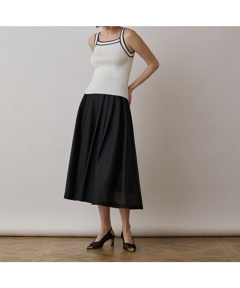 【グレース コンチネンタル/GRACE CONTINENTAL】のバイカラーリブニットトップ 人気、トレンドファッション・服の通販 founy(ファニー) 　ファッション　Fashion　レディースファッション　Fashion for Women　トップス・カットソー　Cut & Sew Tops　ニット　Knit Tops & Sweaters　アンサンブル　Ensemble Set　春　Spring　カーディガン　Cardigan, Knitwear　クラシカル　Classical, Vintage-Inspired　スマート　Smart, Elegant　タンク　Tank Top, Sleeveless Top　トリミング　Trimming, Decorative Edge　フィット　Fit, Slim Fit　ミラノリブ　Milano Rib, Milano Stitch　S/S・春夏　SS, Spring/Summer, Warm Season　おすすめ　Recommended / Our Picks　夏　Summer　セレモニー　Ceremony　 other-1|ID: prp329100004498620 ipo3291000000032743058