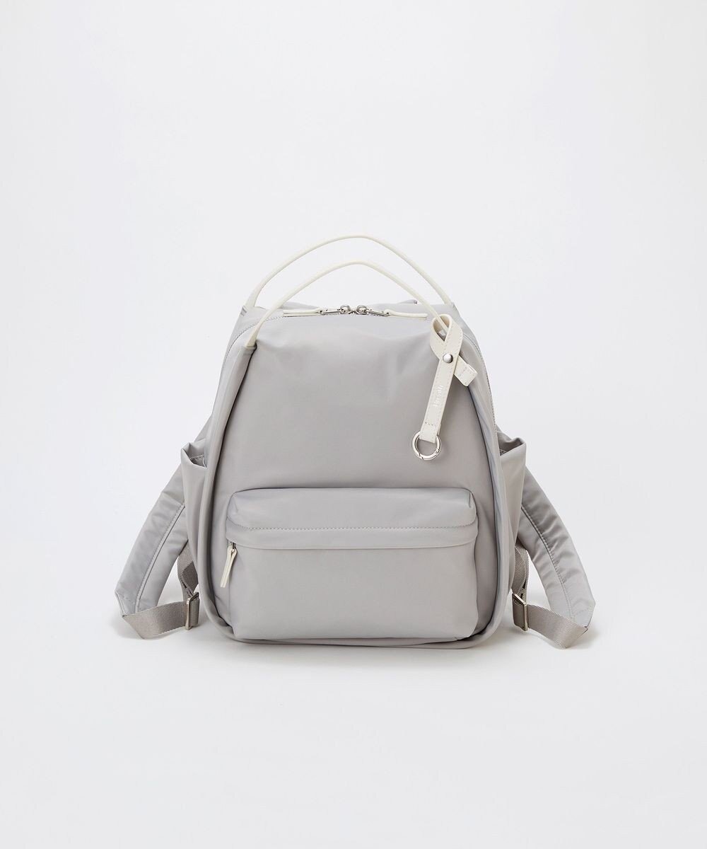 【トプカピ/TOPKAPI】の【Breath TOPKAPI】【撥水】ツヤ ナイロン レザーハンドル ミニ リュック インテリア・キッズ・メンズ・レディースファッション・服の通販 founy(ファニー) 　ファッション　Fashion　レディースファッション　WOMEN　バッグ　Bag　コンパクト　Compact　傘　Umbrella　チャーム　Charm　フィット　Fit　フォルム　Form　ポケット　Pocket　モダン　Modern　モノトーン　Monotone　リュック　Ruck Sack　ワンポイント　One Point　NEW・新作・新着・新入荷　New Arrivals　エレガント 上品　Elegant　ライトグレー|ID: prp329100004498626 ipo3291000000031736681