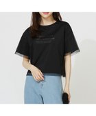 【エニィ スィス/any SiS】の【洗える】シアーチュールロゴ Tシャツ ブラック|ID: prp329100004498642 ipo3291000000033573690