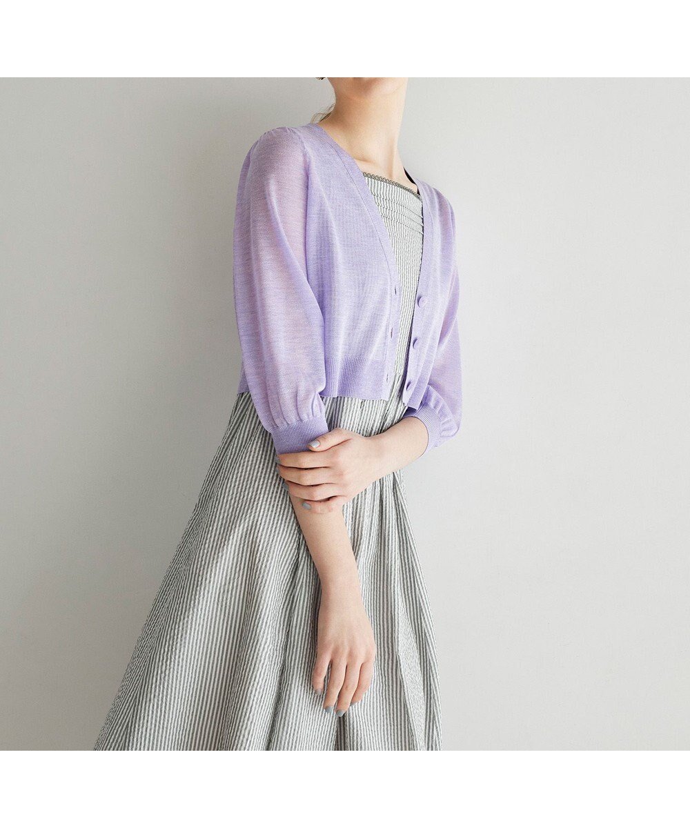 【トッカ/TOCCA】の【洗える】SHEER BUBBLE KNIT ニットカーディガン インテリア・キッズ・メンズ・レディースファッション・服の通販 founy(ファニー) 　ファッション　Fashion　レディースファッション　Fashion for Women　トップス・カットソー　Cut & Sew Tops　ニット　Knit Tops & Sweaters　カーディガン・羽織り　Layered Style Cardigans　2025年　2025　2025春夏・S/S　Spring/Summer 2025 SS25　カーディガン　Cardigan, Knitwear　夏　Summer　春　Spring　S/S・春夏　SS, Spring/Summer, Warm Season　洗える　Machine Washable　ライラック系|ID: prp329100004498646 ipo3291000000031854672
