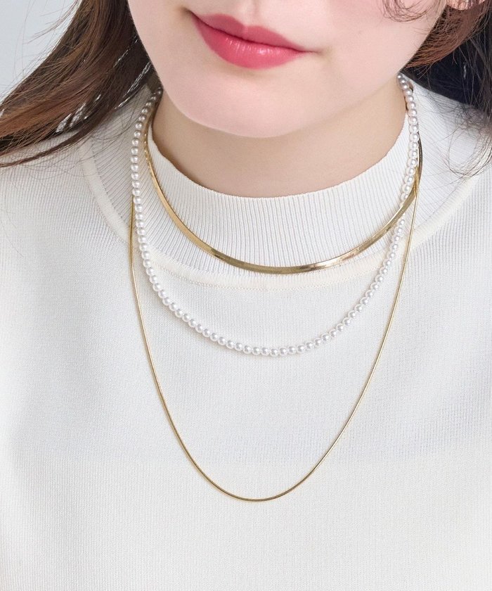 【フィービィー/phoebe】のパールミックスチェーン3連ネックレス インテリア・キッズ・メンズ・レディースファッション・服の通販 founy(ファニー) https://founy.com/ ファッション Fashion レディースファッション WOMEN ジュエリー Jewelry ネックレス Necklaces アクセサリー Accessories シンプル Simple チェーン Chain ネックレス Necklace パール Pearl |ID: prp329100004498654 ipo3291000000031830060