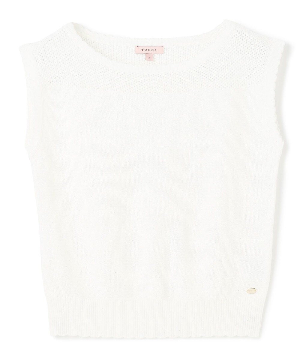 【トッカ/TOCCA】のSUMMER STARS PULLOVER プルオーバー 人気、トレンドファッション・服の通販 founy(ファニー) ファッション Fashion レディースファッション Fashion for Women トップス・カットソー Cut & Sew Tops ニット Knit Tops & Sweaters カジュアルプルオーバー・ニットトップス Pullovers & Knit Tops / Casual Pullovers 2025年 2025 2025春夏・S/S Spring/Summer 2025 SS25 おすすめ Recommended / Our Picks アンサンブル Ensemble Set カーディガン Cardigan, Knitwear コンパクト Compact, Small Size スパンコール Sequins, Sequin Embellishment セーター Sweater, Knitwear トレンド Trend, Trending Now フェミニン Feminine, Girly フリル Frill, Ruffle メッシュ Mesh, Net Fabric ヨーク Yoke, Yoke Design リラックス Relax, Relaxed Fit エレガント 上品 Elegant 夏 Summer 春 Spring S/S・春夏 SS, Spring/Summer, Warm Season other-1|ID: prp329100004498663 ipo3291000000033569490